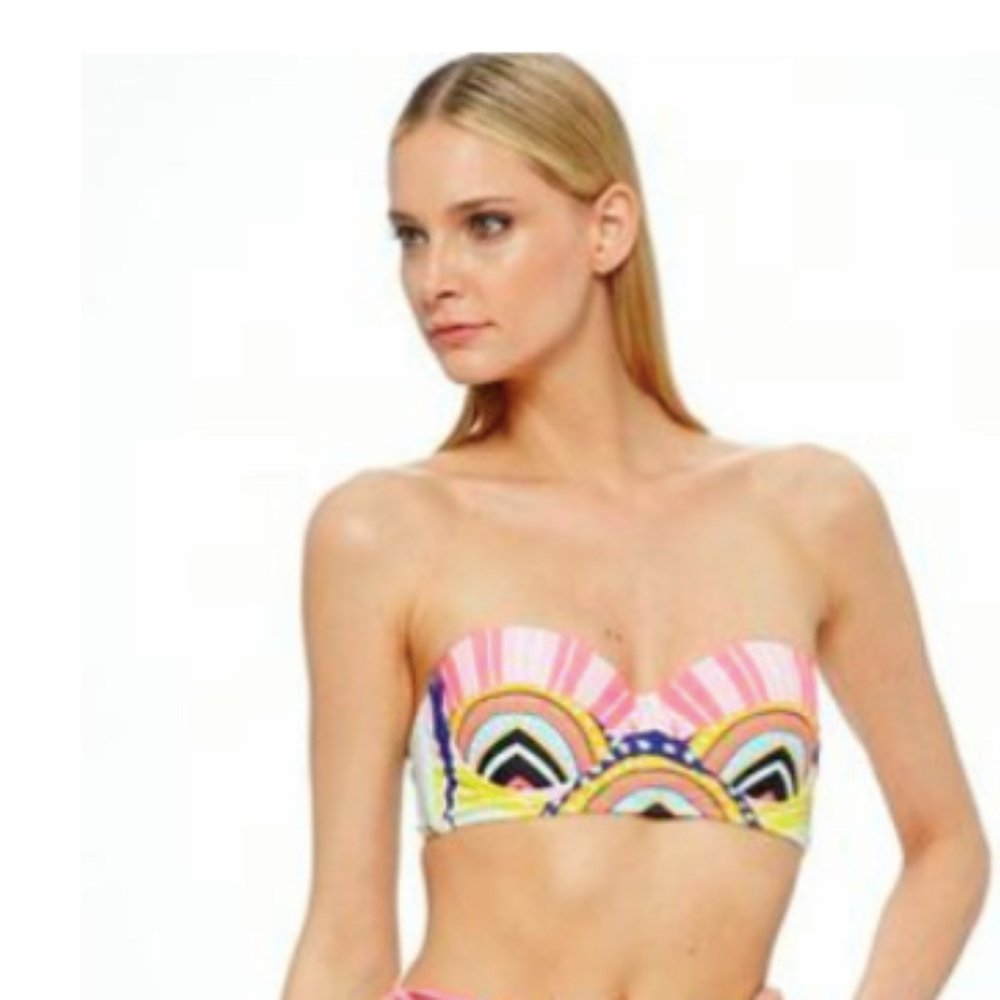 Mara Hoffmin Strapless tiebac bikini top.